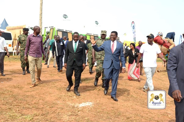 The Katikkiro arrives at Mengo Palace, where the exhibition is being held Image